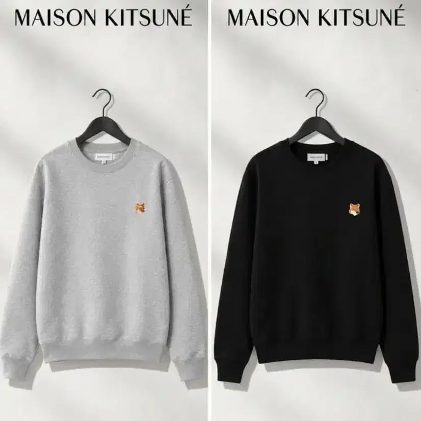 [BUNJANG] Maison Kitsuné Sweatshirt Grey/Black / 메종 키츠네 맨투맨 그레이/블랙