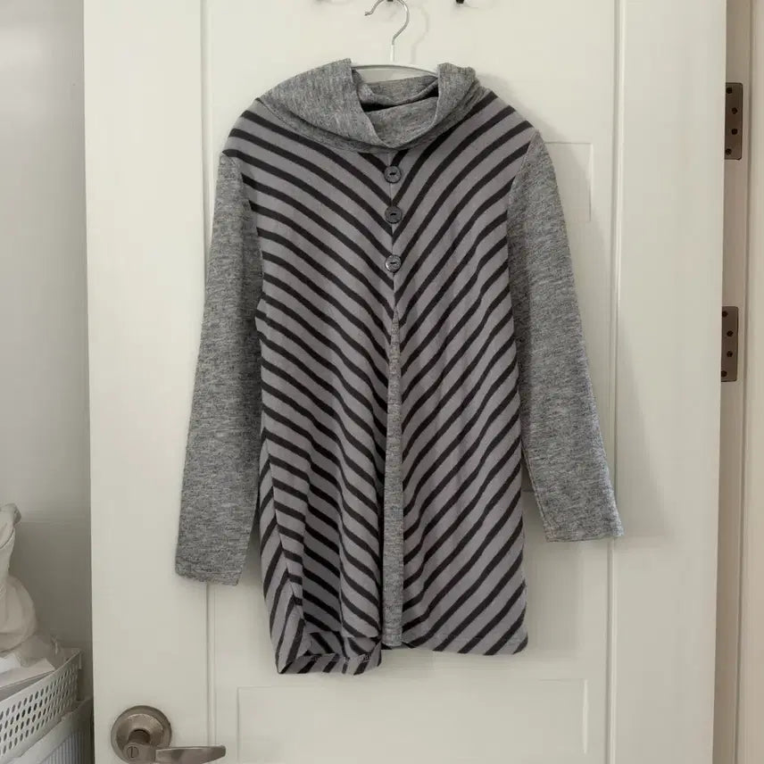 [BUNJANG] Vintage Gray Striped T-Shirt / 빈티지/회색 스트라이프 티셔츠