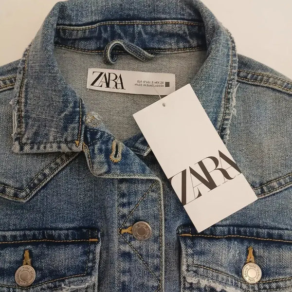 [BUNJANG] Zara Distressed Denim Jacket - Size S / 새상품 자라 데미지드 청자켓 S