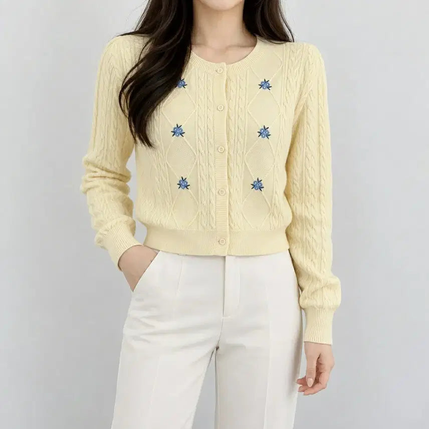 [BUNJANG] Maison de R Mélange Cardigan / [95]메종드로엠 꽈배기 가디건