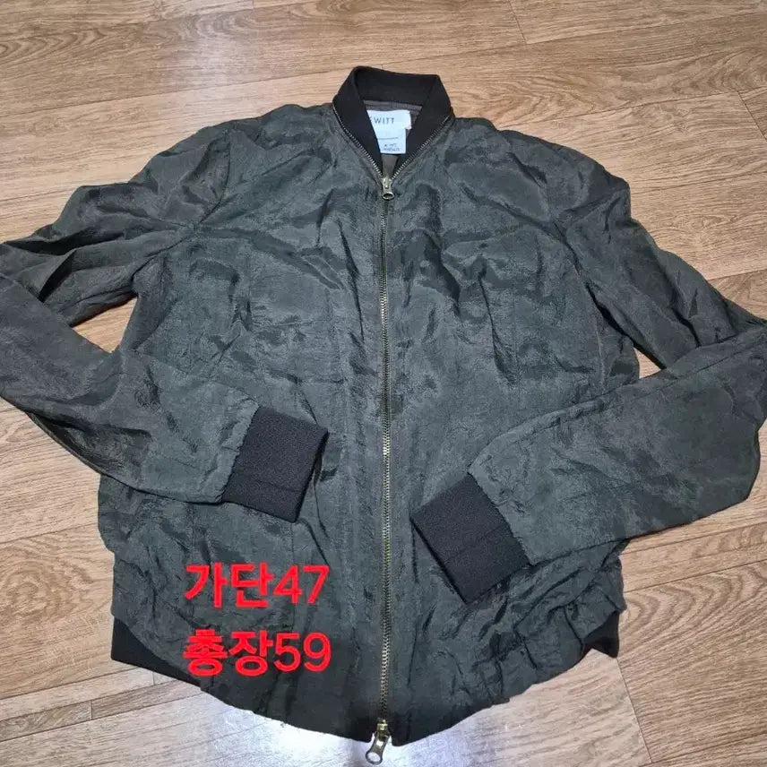 [BUNJANG] LEWITT Khaki Wrinkle Zip-Up Jacket Blouson / d.[LEWITT] 레위트 카키 링클 집업 자켓 / 블루종 (사이즈 85-90)