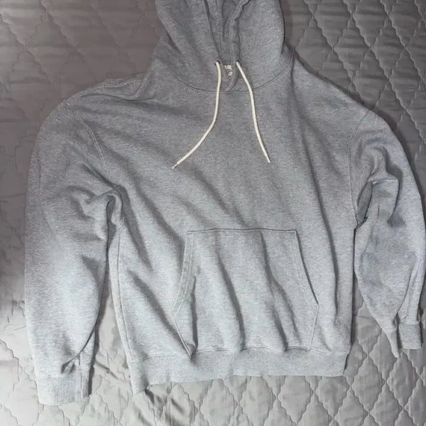 [BUNJANG] soverment 950G Solid Hoodie - 8% Melange Grey / [M] 소버먼트 950G 솔리드 후드-8% 멜란지 그레이-