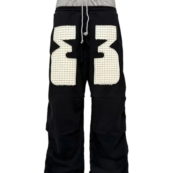 [BUNJANG] PCCVISION Patch Panel Wide Sweatpants / PCCVISION 패치 패널 와이드 스웨트팬츠