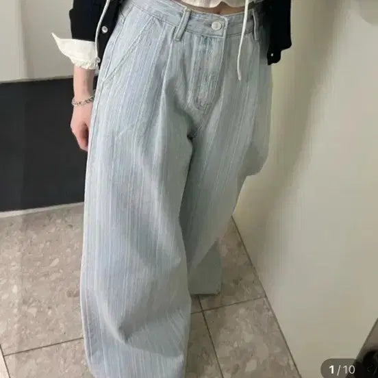 [BUNJANG] Mate Stripe Pants (Worn Once) / 실착1회) 메이트 스트라이프 바지