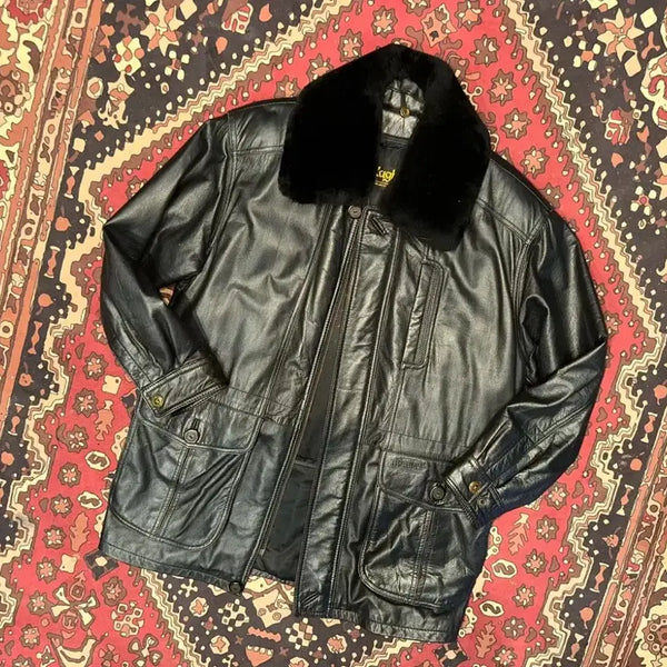 [BUNJANG] Real Leather Half Jacket (L-XL) / 228/( L-XL ) 가죽하프 레더자켓 가죽코트 가죽자켓 아메카지 워크웨어