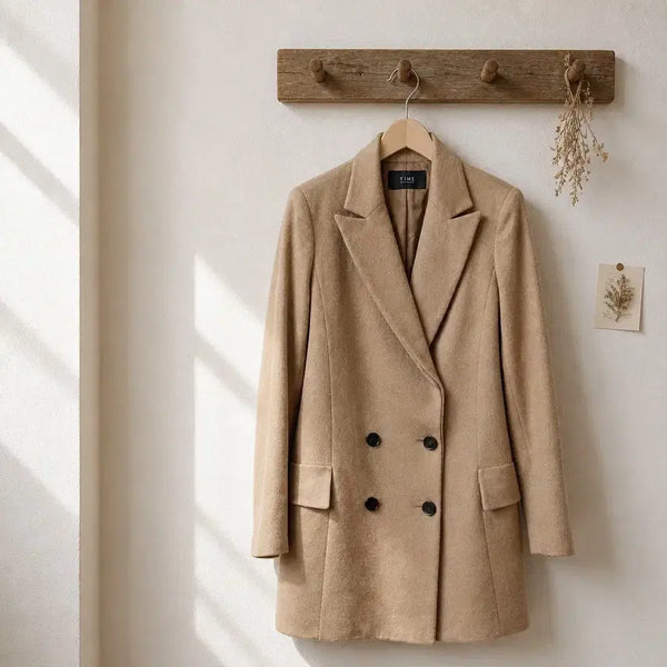 [BUNJANG] TIME (TIME) 100% Cashmere Double Long Coat / 한섬 타임(TIME) 최고급 이탈리아 원단 캐시미어 100% 더블 롱 코트 82-94-160사이즈