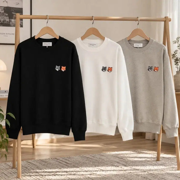 [BUNJANG] Maison Kitsuné Two Foxes Sweatshirt / 메종키츠네 투폭스 맨투맨 블랙/화이트/카키그레이