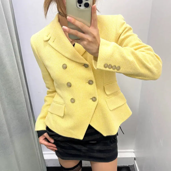 [BUNJANG] Polo Ralph Lauren Yellow Double Jacket / 폴로 옐로우 더블 자켓
