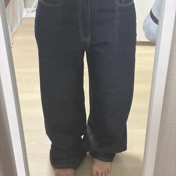 [BUNJANG] Wide Raw Denim Jeans / 와이드 생지 데님 M