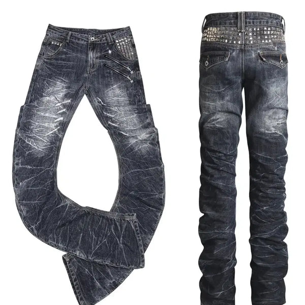 [BUNJANG] NIGHT LAB Scratch Washing Slim Denim Pants / 로어링라드 맛 NIGHT LAB 스크래치 워싱 슬림 데님 팬츠