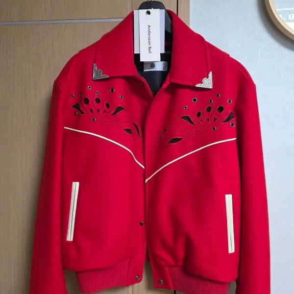 [BUNJANG] Andersson Bell Les Mans Wool Blouson Red / 앤더슨벨 르망 울 블루종 레드