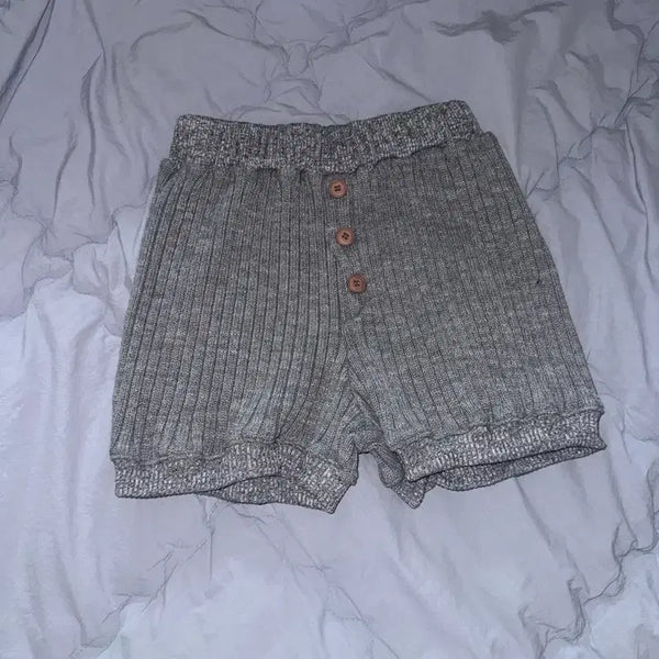 [BUNJANG] Knit Micro Shorts - Grey / 니트 마이크로쇼츠