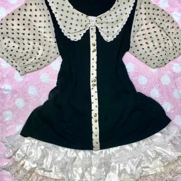 [BUNJANG] Axiz Farm Dot Ribbon Blouse / 엑시즈팜 도트 리본 블라우스