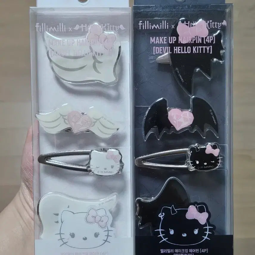 [BUNJANG] Fillimilli x Hello Kitty Angel & Devil Collaboration Makeup Hairpin / 필리밀리 헬로키티 메이크업 헤어핀 천사와 악마 콜라보