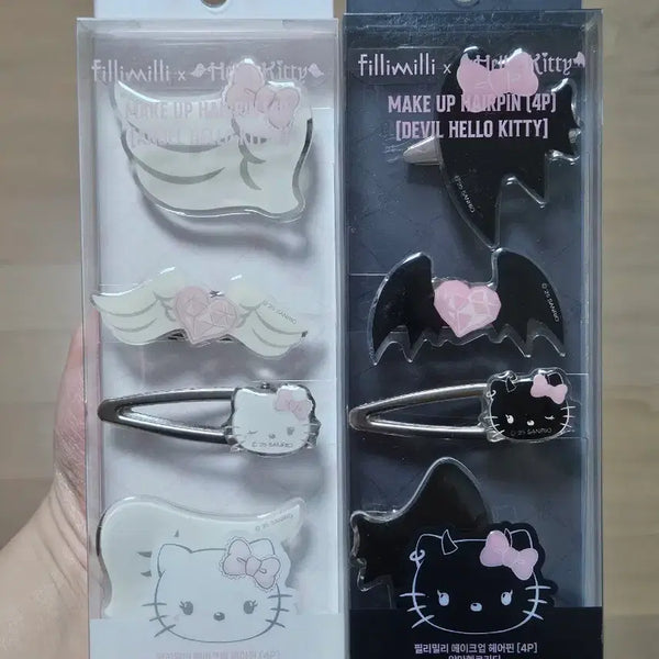 [BUNJANG] Fillimilli x Hello Kitty Angel & Devil Collaboration Makeup Hairpin / 필리밀리 헬로키티 메이크업 헤어핀 천사와 악마 콜라보