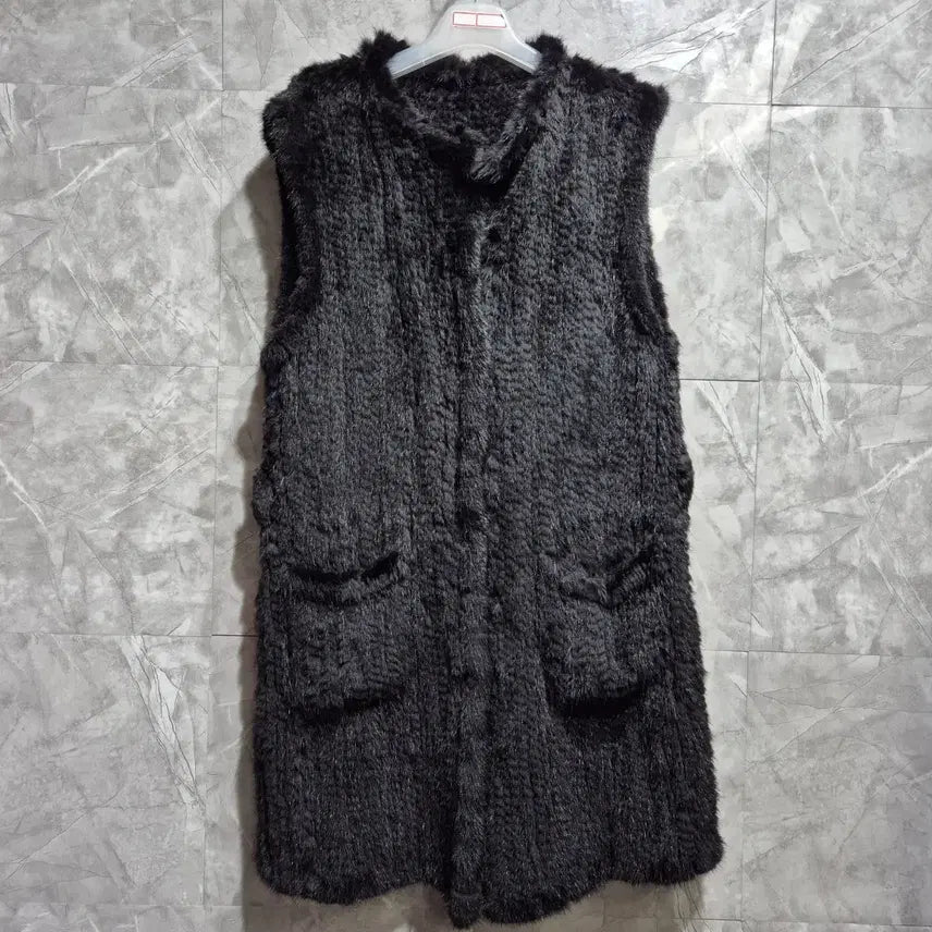 [BUNJANG] Knitted Mink Vest / 니팅 밍크 베스트