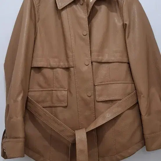 [BUNJANG] Missmisseence Leather Jacket with Belt / 미스미센스 레더벨트. 자켓