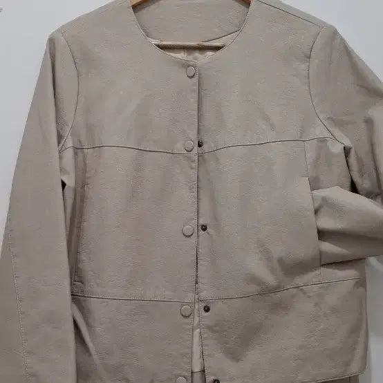 [BUNJANG] Beige Round Neck Jacket / 베이지 라운드넥 자켓