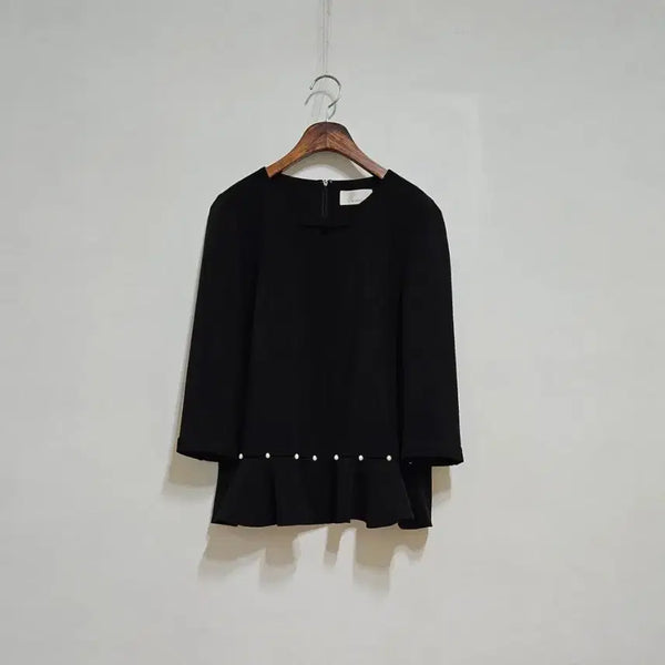 [BUNJANG] Lenibon Pearl Ribbon Blouse / 레니본 진주 리본블라우스