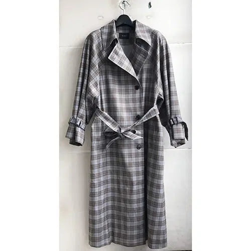 [BUNJANG] Premium Korean Checked Trench Coat / 고급 국산 체크트랜치자켓 - 66.77/새거수준