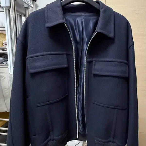 [BUNJANG] Solid Homme Wool Zip-Up Jacket Navy Size 52 / (새상품) 솔리드옴므 울집업자켓(네이비, 52)