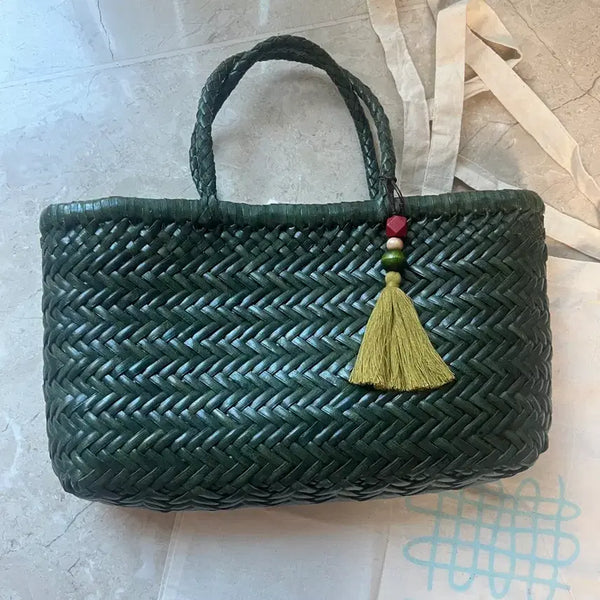 [BUNJANG] Dragon Diffusion Mini Flat Gora Green Tote Bag / 드래곤디퓨전 미니플랫고라 그린