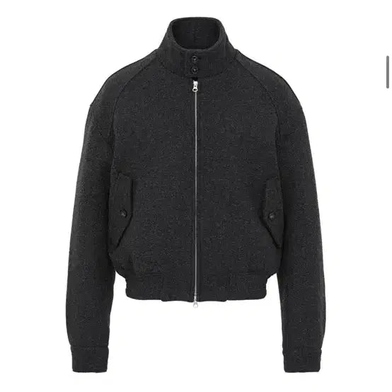 [BUNJANG] DNSR Herringbone Harrington Cropped Jacket Charcoal / DNSR 울 헤링본 해링턴 크롭 자켓 차콜