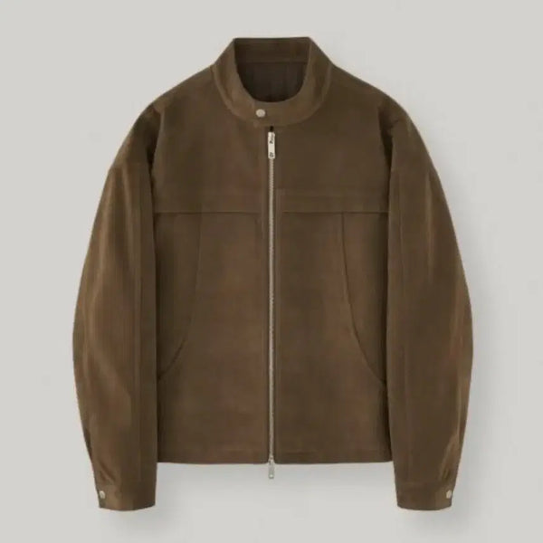 [BUNJANG] Lapa Store Buffing Leather Divided Biker Jacket - Suede Brown / 라퍼지스토어 버핑레더 디바이드 바이커 자켓_Suede Brown
