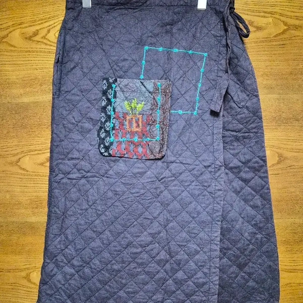 [BUNJANG] Quilted Wrap Long Skirt / 퀼팅 랩 스커트