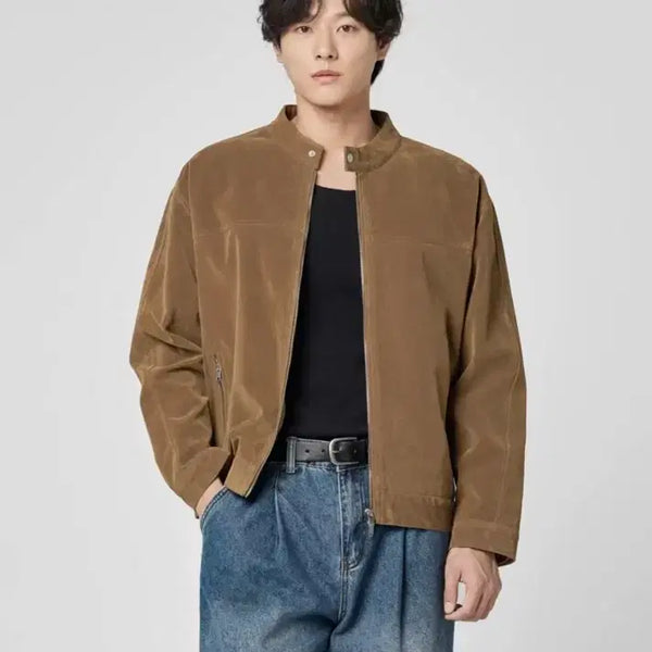 [BUNJANG] Suede Jacket Brown / 스웨이드 자켓 브라운