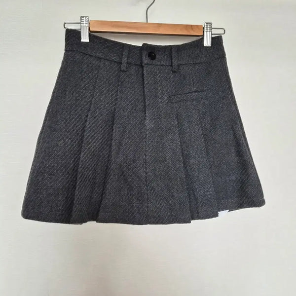 [BUNJANG] Deep Gray Pleated Mini Skirt - Size S / 딥그레이 플리츠 미니 스커트 S
