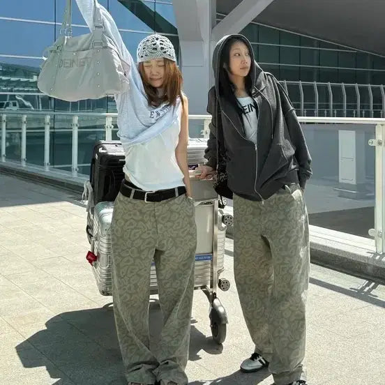 [BUNJANG] Dainitt Leopard Pattern Pants - Size S / 다이닛 레오파드 패턴 팬츠 S