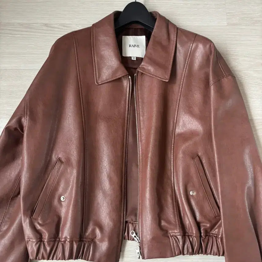 [BUNJANG] RAIVE Leather Jacket Brown / 레이브 RAIVE 레더 자켓 브라운