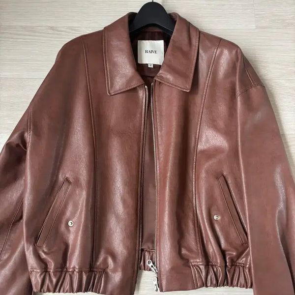 [BUNJANG] RAIVE Leather Jacket Brown / 레이브 RAIVE 레더 자켓 브라운