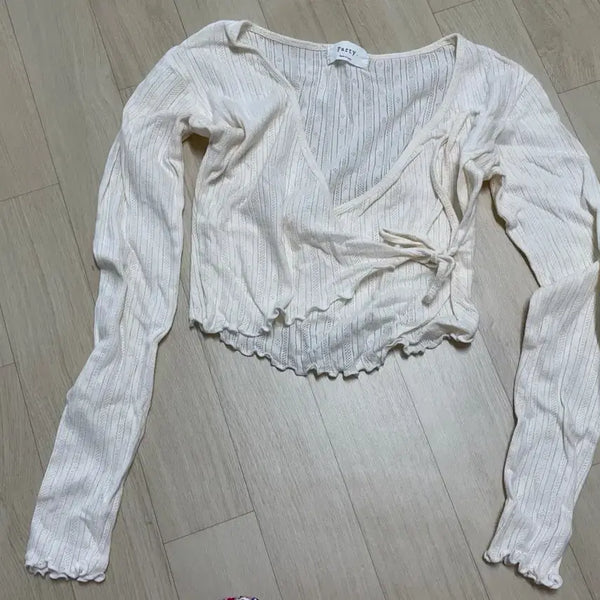 [BUNJANG] Women's Wrap Frill Long Sleeve Top / 발레 요가 필라테스 랩 프릴 롱슬리브