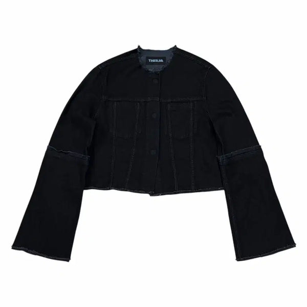 [BUNJANG] Theilma Carries Denim Jacket Black / 더일마 카라리스 데님 자켓 블랙