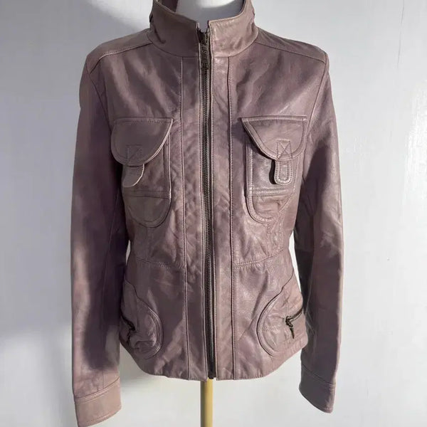[BUNJANG] Vintage Genuine Leather Multi-Pocket Jacket / 빈티지 멀티 포켓 양 가죽 자켓