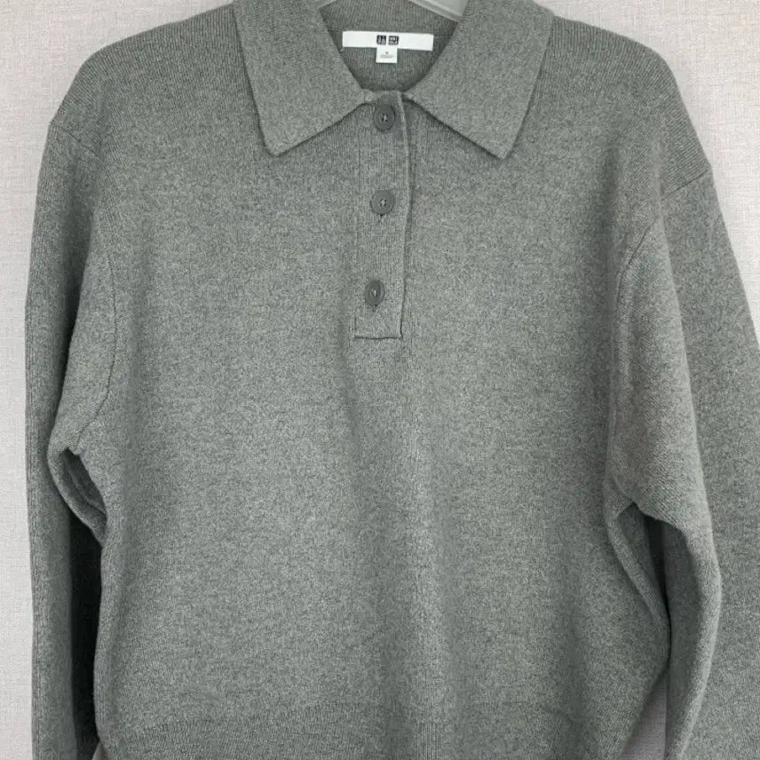 [BUNJANG] Uniqlo Collar Knit Gray / 유니클로 카라 니트