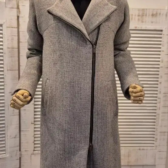 [BUNJANG] Theory Plain Pattern Zip Wool Coat / 띠어리  잔패턴  지퍼 울코트