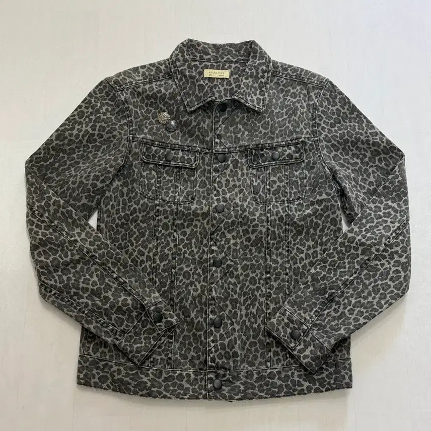 [BUNJANG] All Saints Leopard Denim Jacket / (M)올세인츠 레오파드 데님 자켓