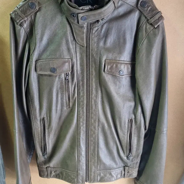[BUNJANG] Calvin Klein Men's Genuine Leather Jacket / 케빈클라인 남성 양가죽 자켓