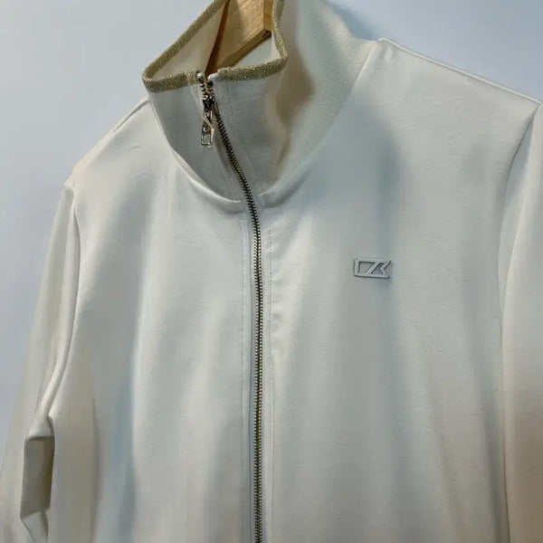 [BUNJANG] Cutter & Buck White Golf Full Zip Up L / 커터앤벅 화이트 골프 집업 L