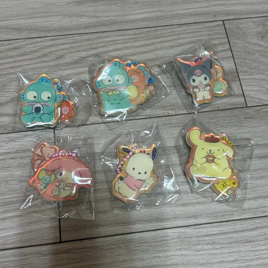 [BUNJANG] Sanrio Characters Clip Keychain 6종 Set / 산리오 캐릭터 집게 키링 6종 세트
