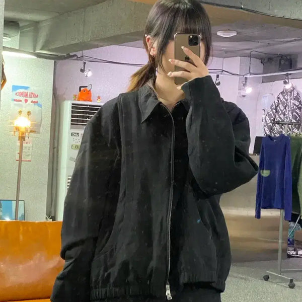 [BUNJANG] COEUR Wool Blouson Jumper Black B6106 / 쿠어 울 블루종 점퍼 블랙 B6106