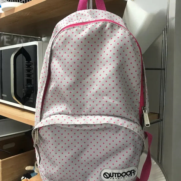 [BUNJANG] Outdoor Products Grey Pink Dot Backpack / Outdoor products 그레이 핑크 도트 백팩