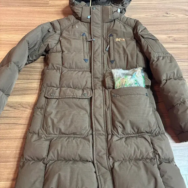 [BUNJANG] K2 Khaki Long Padding 90 / 세탁완료, 상태 최상)k2 카키 롱패딩 90