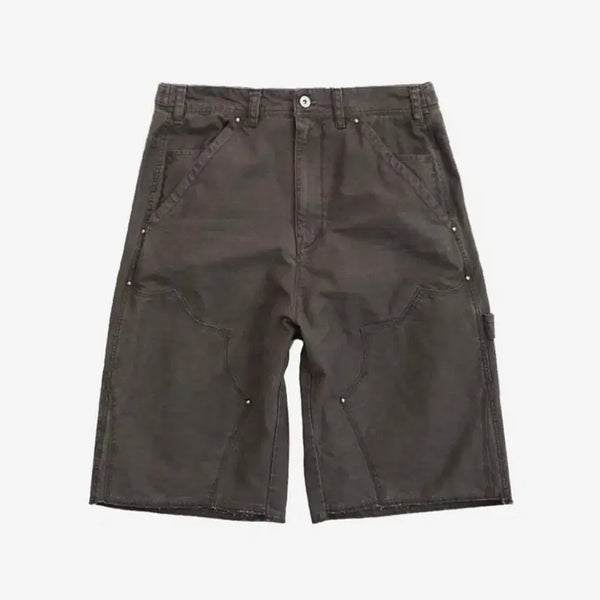 [BUNJANG] Politeu 1011 Double Knee Shorts Brown / 폴리테루 1011 더블니 반바지 브라운