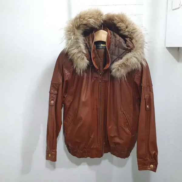 [BUNJANG] MANI Leather Fur Jacket (M-L) / MANI 가죽 퍼 자켓 (M~L)#648J
