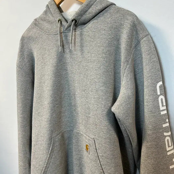 [BUNJANG] Carhartt Printed Hoodie Grey M / 칼하트 프린팅 후드티 그레이 M