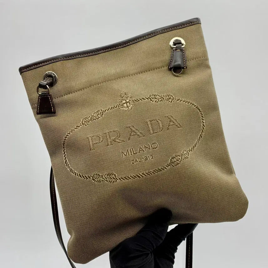[BUNJANG] Prada Logo Jacquard Shoulder Bag Beige / 267004485 프라다 로고 자카드 숄더백 베이지